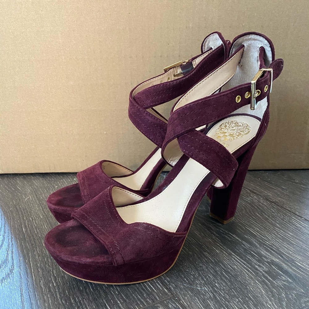 Vince Camuto Suede Strappy Block Heels!